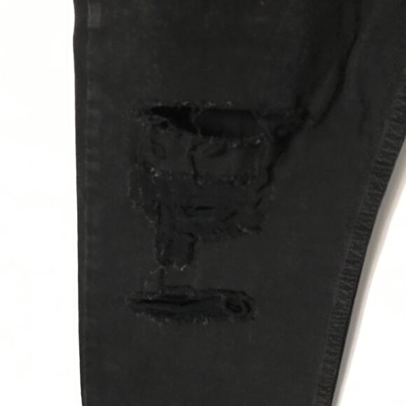 Levi Jeans Mens Black Red Tab Distressed Straight Zip Button Front Size 36 30 - Picture 6 of 10